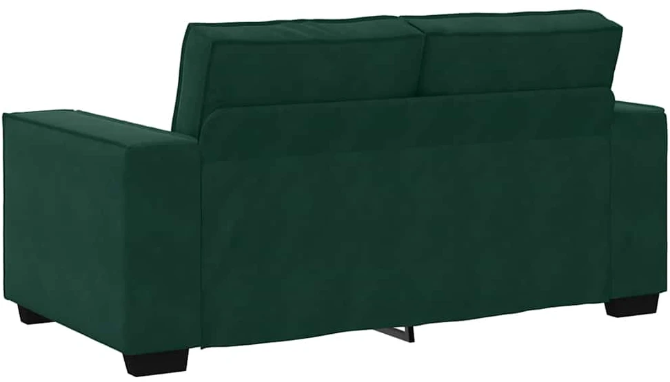 Sofa 3 dalių sofos komplektas su pagalvėlėmis, tamsiai žalias, aksomas