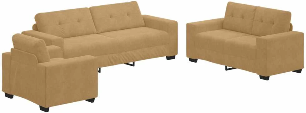 Sofa Sofos komplektas 3 vnt. Ruda Aksomas