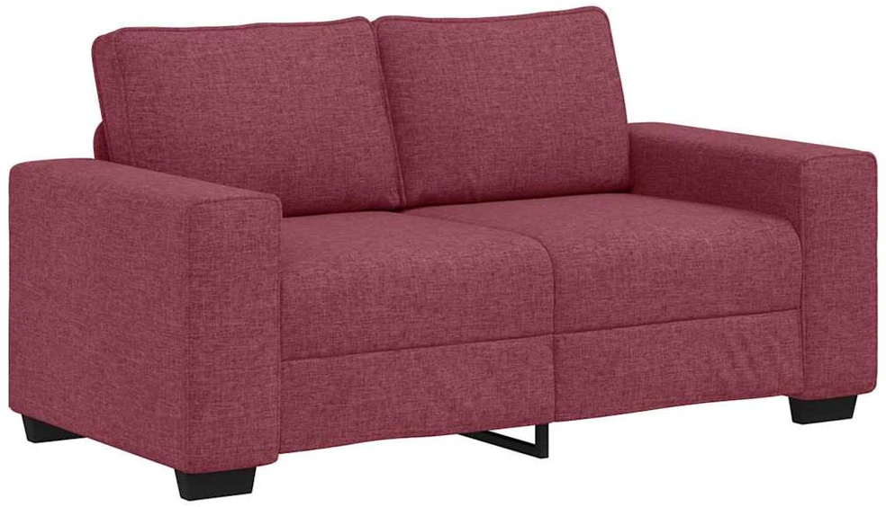 Sofa 3 dalių sofos komplektas su pagalvėlėmis, vyno raudonumo audinys