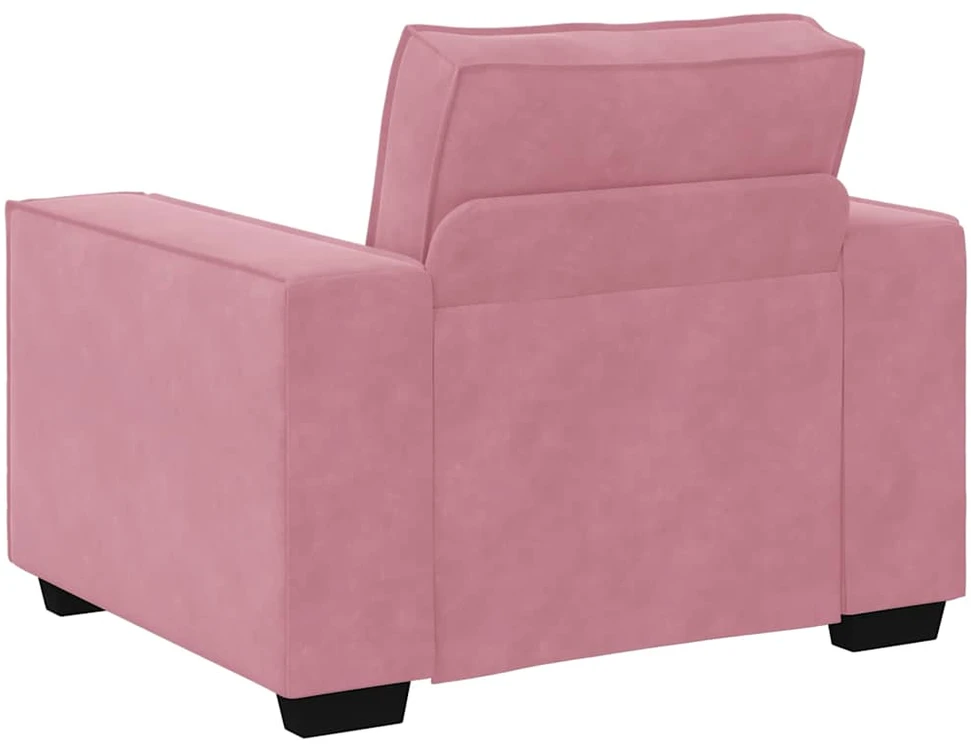 Sofa 3 dalių sofos komplektas su pagalvėlėmis, rožinis aksomas