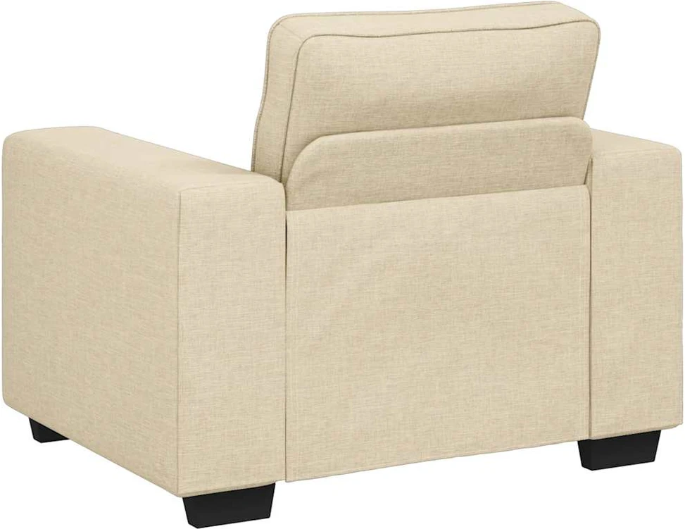 Sofa 3 dalių sofos komplektas su pagalvėlėmis, kreminės spalvos audinys