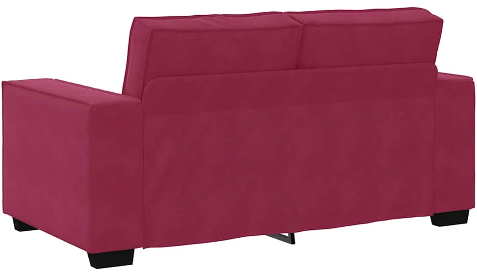 Sofa 3 dalių sofos komplektas su pagalvėlėmis, vyno raudonumo aksomas