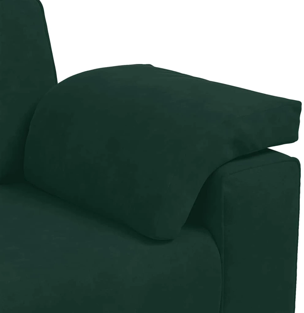 Sofa 3 dalių sofos komplektas su pagalvėlėmis, tamsiai žalias, aksomas