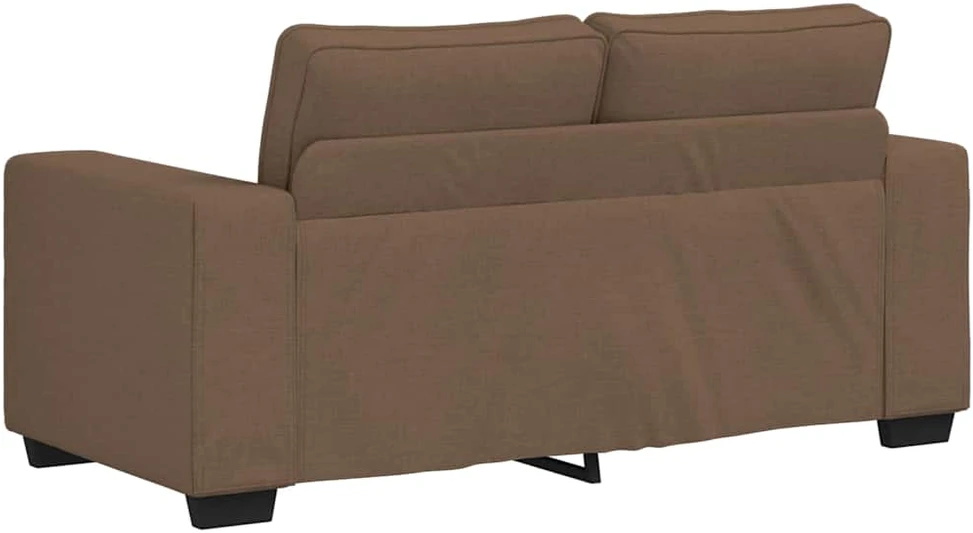 Sofa 3 dalių sofos komplektas su pagalvėlėmis, rudas audinys