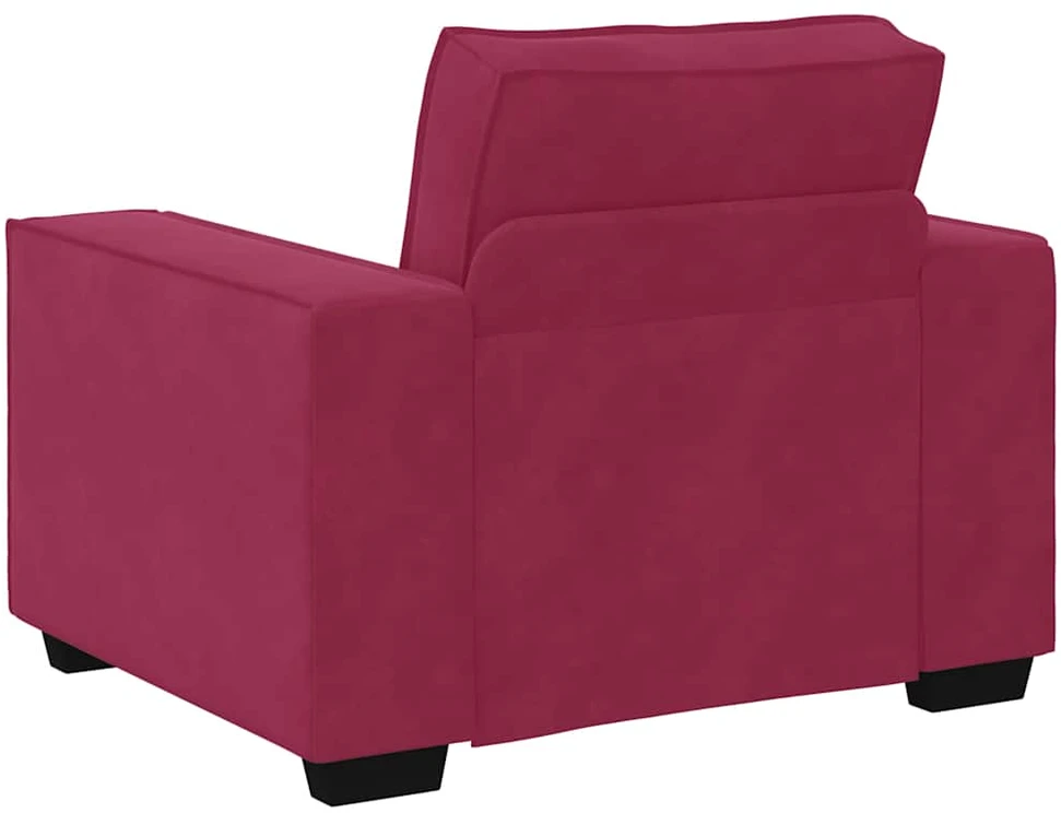 Sofa 3 dalių sofos komplektas su pagalvėlėmis, vyno raudonumo aksomas