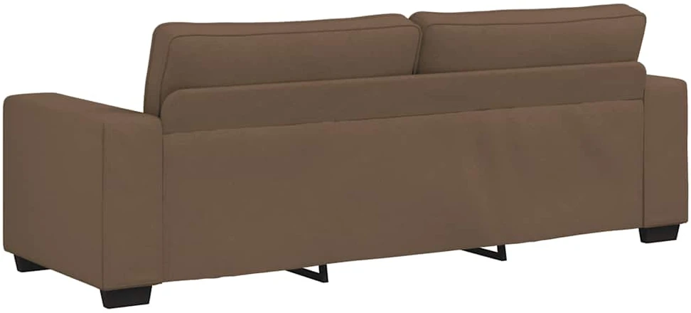 Sofa 3 dalių sofos komplektas su pagalvėlėmis, rudas audinys