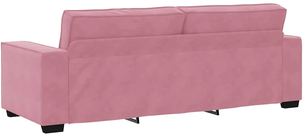 Sofa 3 dalių sofos komplektas su pagalvėlėmis, rožinis aksomas
