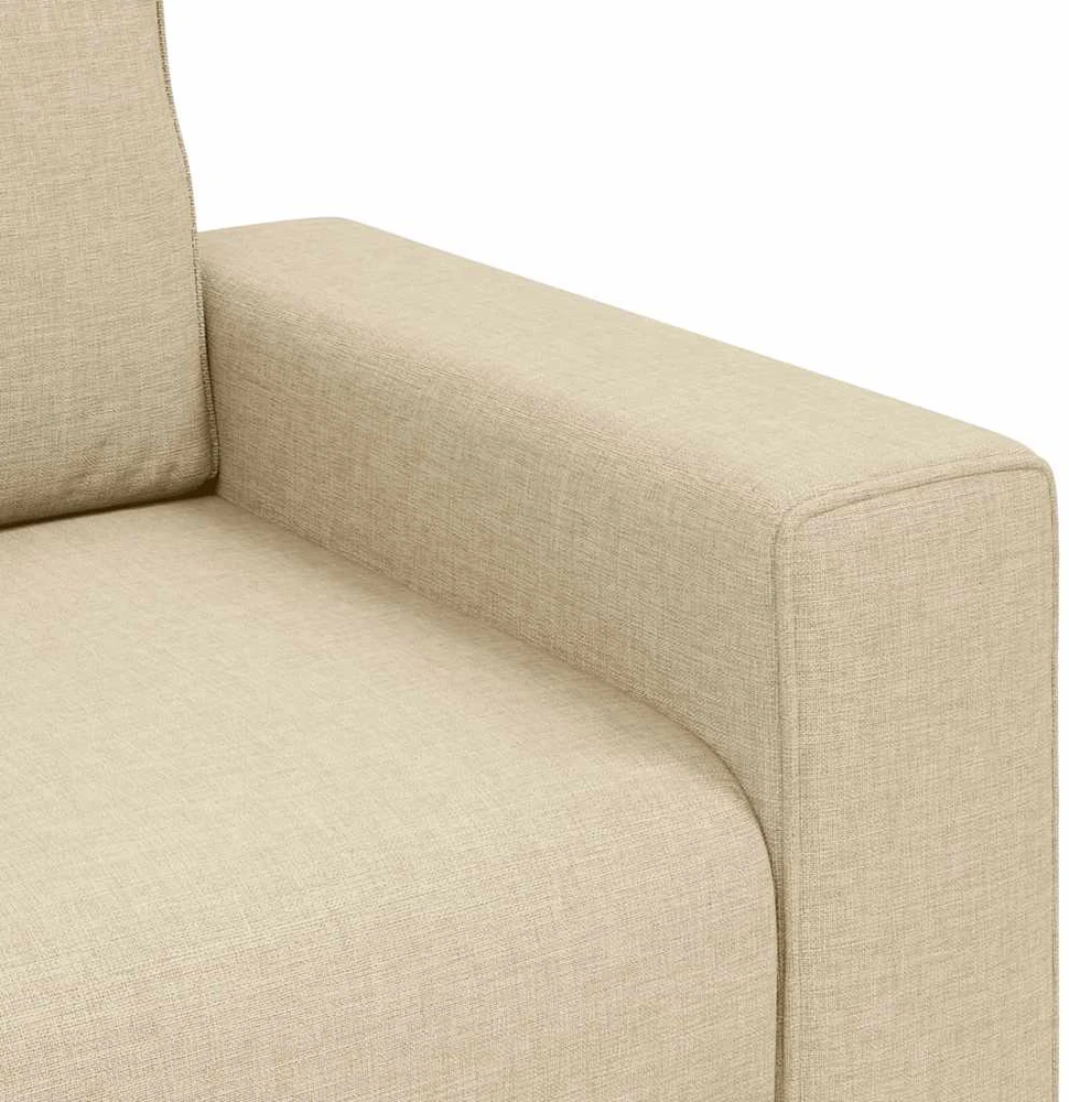 Sofa 3 dalių sofos komplektas su pagalvėlėmis, kreminės spalvos audinys