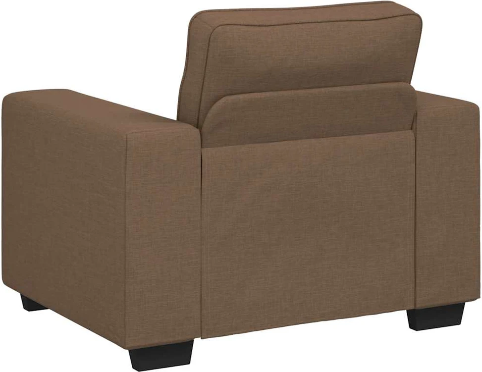 Sofa 3 dalių sofos komplektas su pagalvėlėmis, rudas audinys