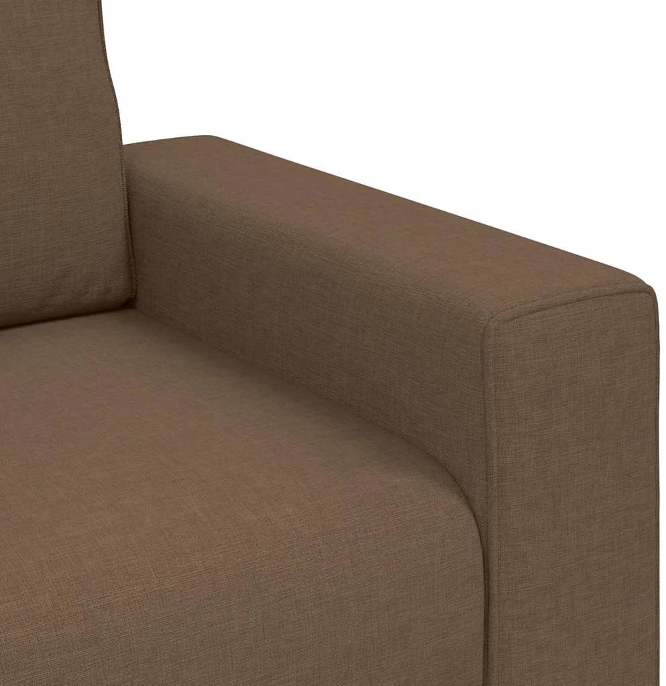 Sofa 3 dalių sofos komplektas su pagalvėlėmis, rudas audinys