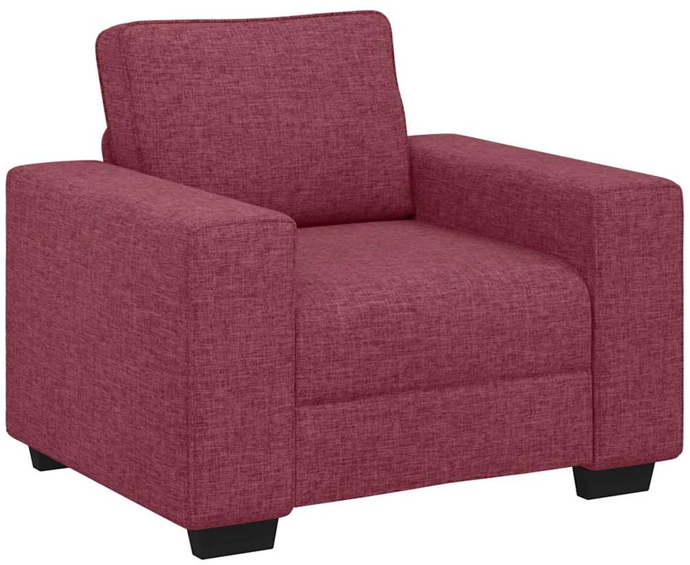 Sofa 3 dalių sofos komplektas su pagalvėlėmis, vyno raudonumo audinys