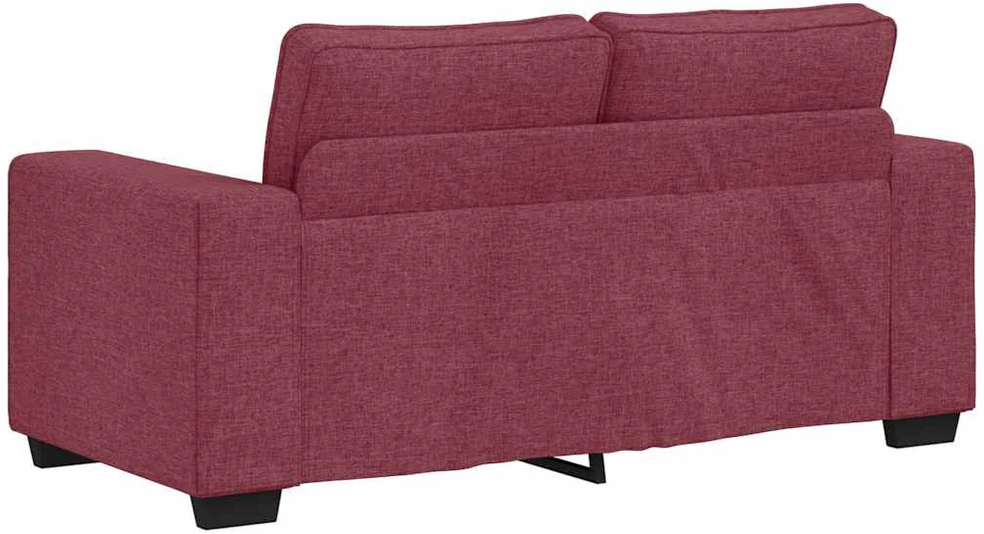 Sofa 3 dalių sofos komplektas su pagalvėlėmis, vyno raudonumo audinys