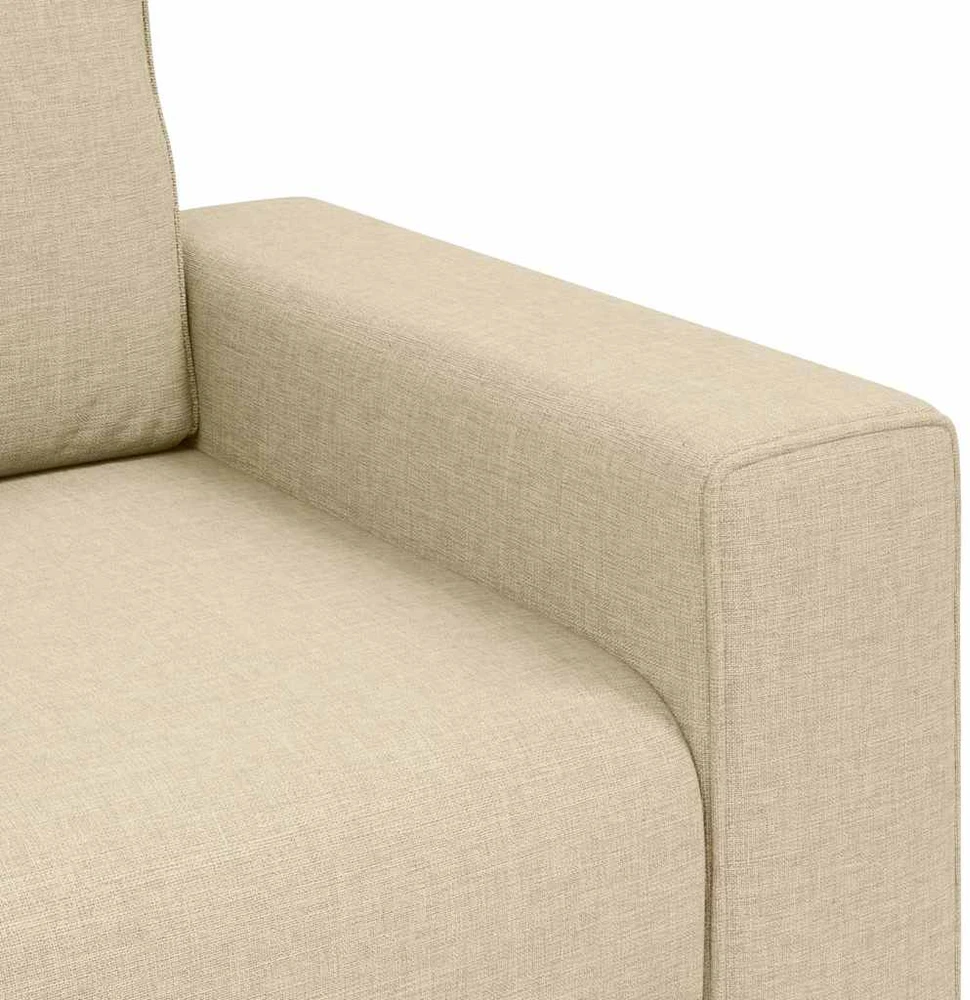 Sofa 3 dalių sofos komplektas su pagalvėlėmis, kreminės spalvos audinys