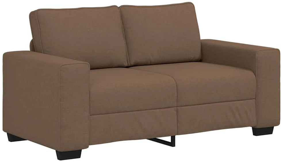 Sofa 3 dalių sofos komplektas su pagalvėlėmis, rudas audinys