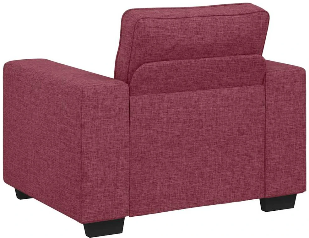 Sofa 3 dalių sofos komplektas su pagalvėlėmis, vyno raudonumo audinys