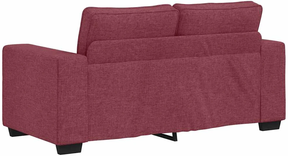 Sofa 3 dalių sofos komplektas su pagalvėlėmis, vyno raudonumo audinys
