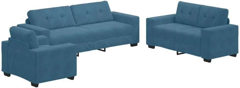 Sofa Sofos komplektas 3 vnt. Mėlyna Aksomas