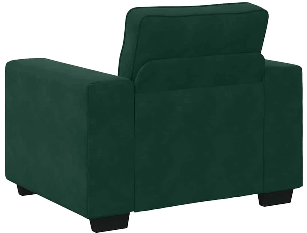 Sofa 3 dalių sofos komplektas su pagalvėlėmis, tamsiai žalias, aksomas