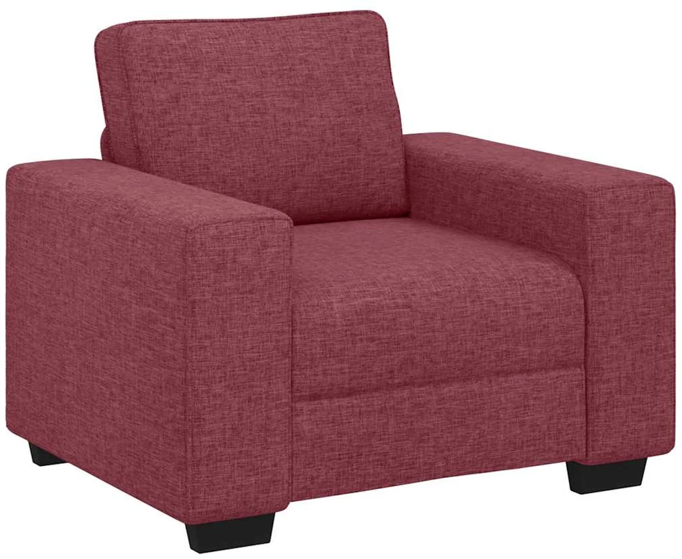 Sofa 3 dalių sofos komplektas su pagalvėlėmis, vyno raudonumo audinys