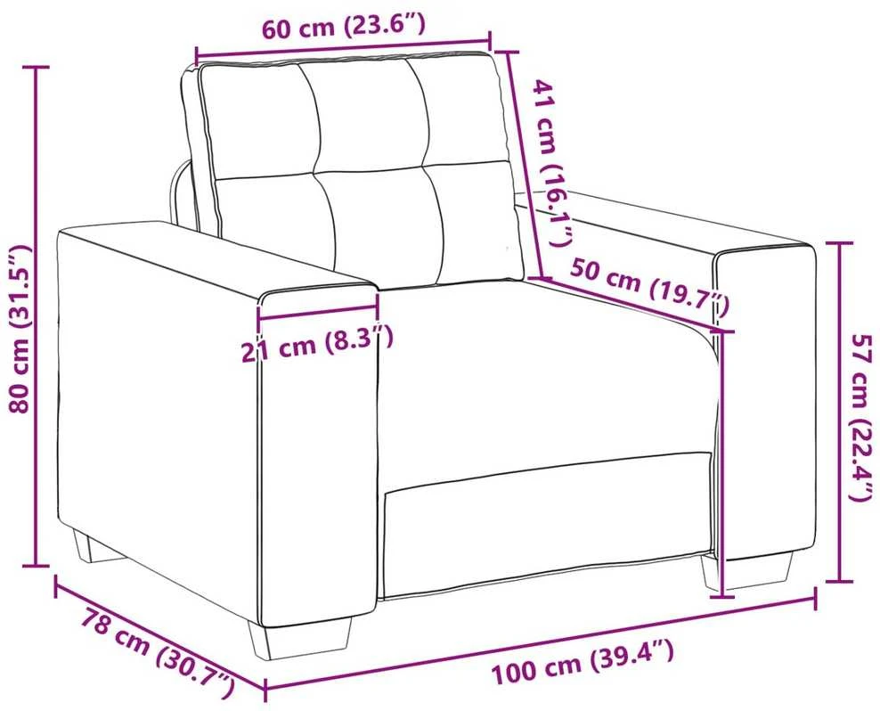 Sofa 3 vnt. Ruda Lino mišinio audinys