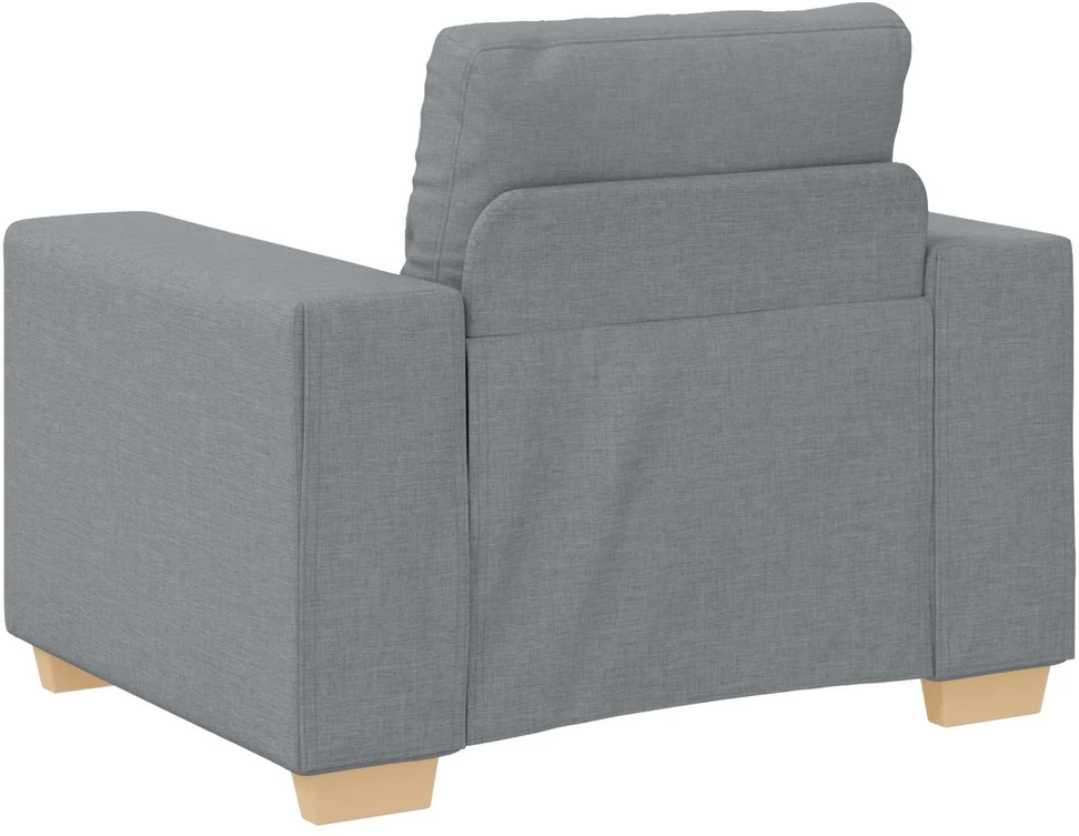 Sofa 3 vnt. Šviesiai pilka Lino mišinio audinys