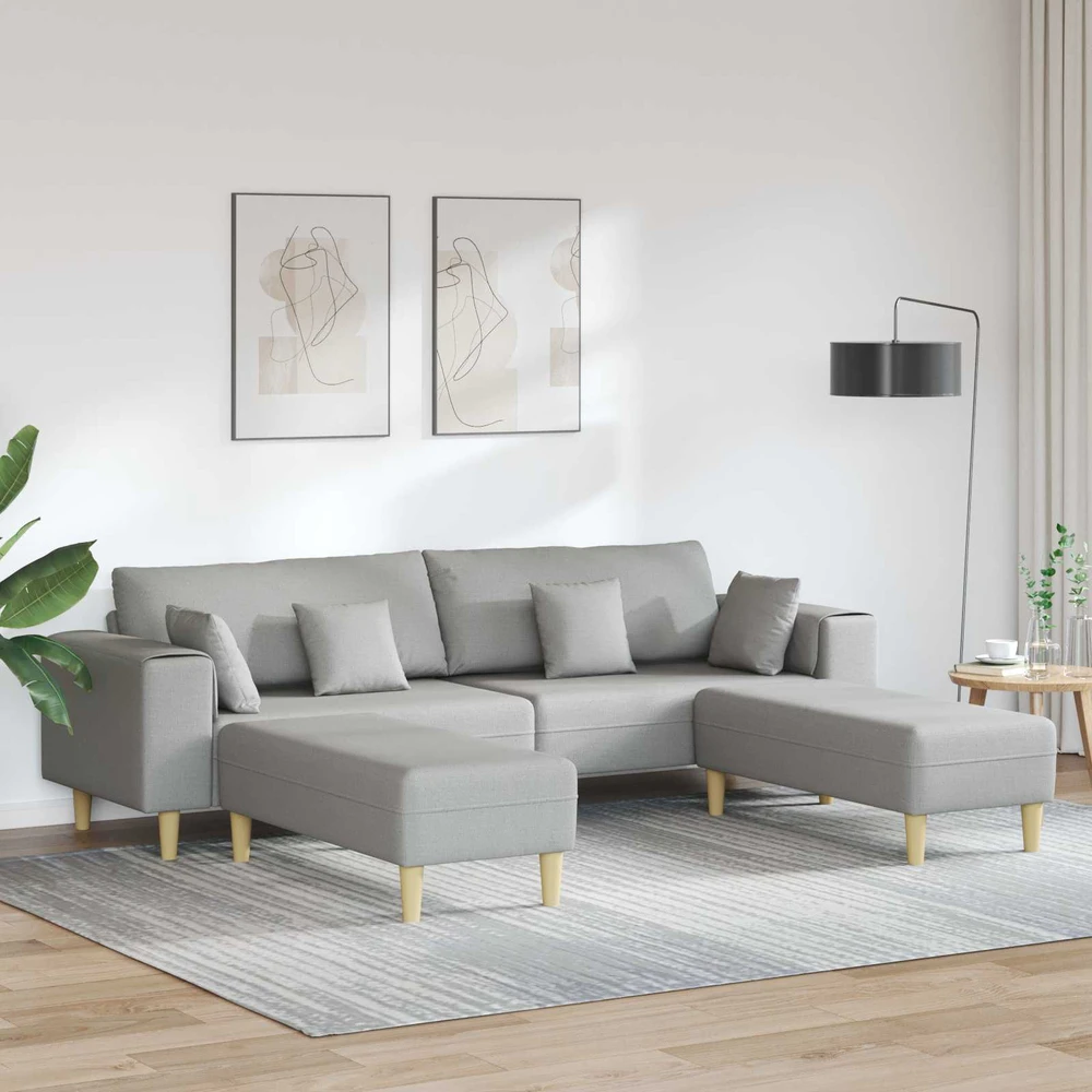 Sofa 3 vnt. Debesų pilka audinys