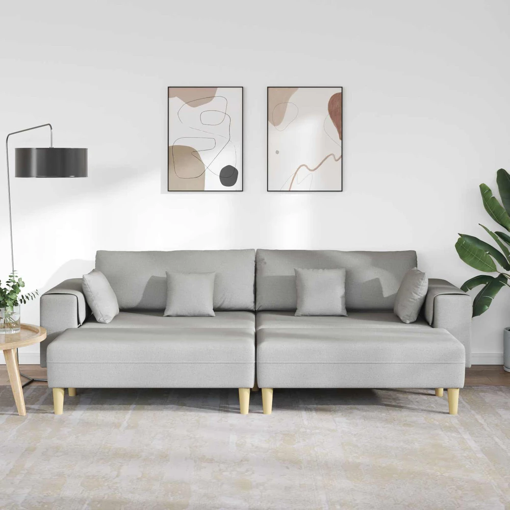 Sofa 3 vnt. Debesų pilka audinys