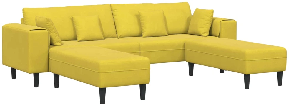 Sofa 3 vnt. Geltona Aksomas