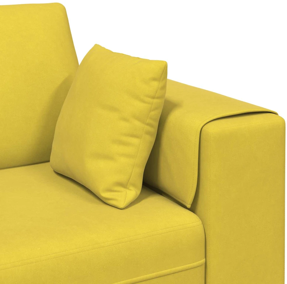 Sofa 3 vnt. Geltona Aksomas
