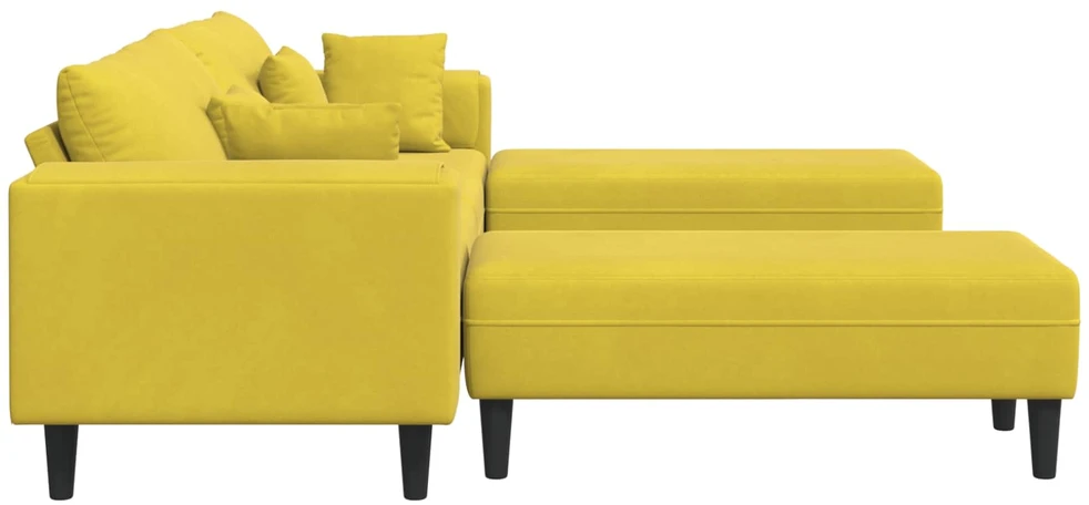 Sofa 3 vnt. Geltona Aksomas