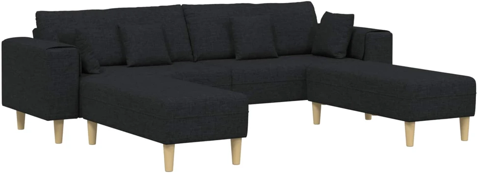 Sofa 3 vnt. Juoda audinys
