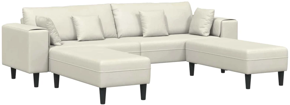 Sofa 3 vnt. Kreminė Aksomas