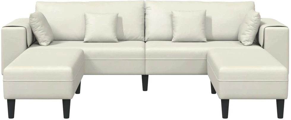 Sofa 3 vnt. Kreminė Aksomas