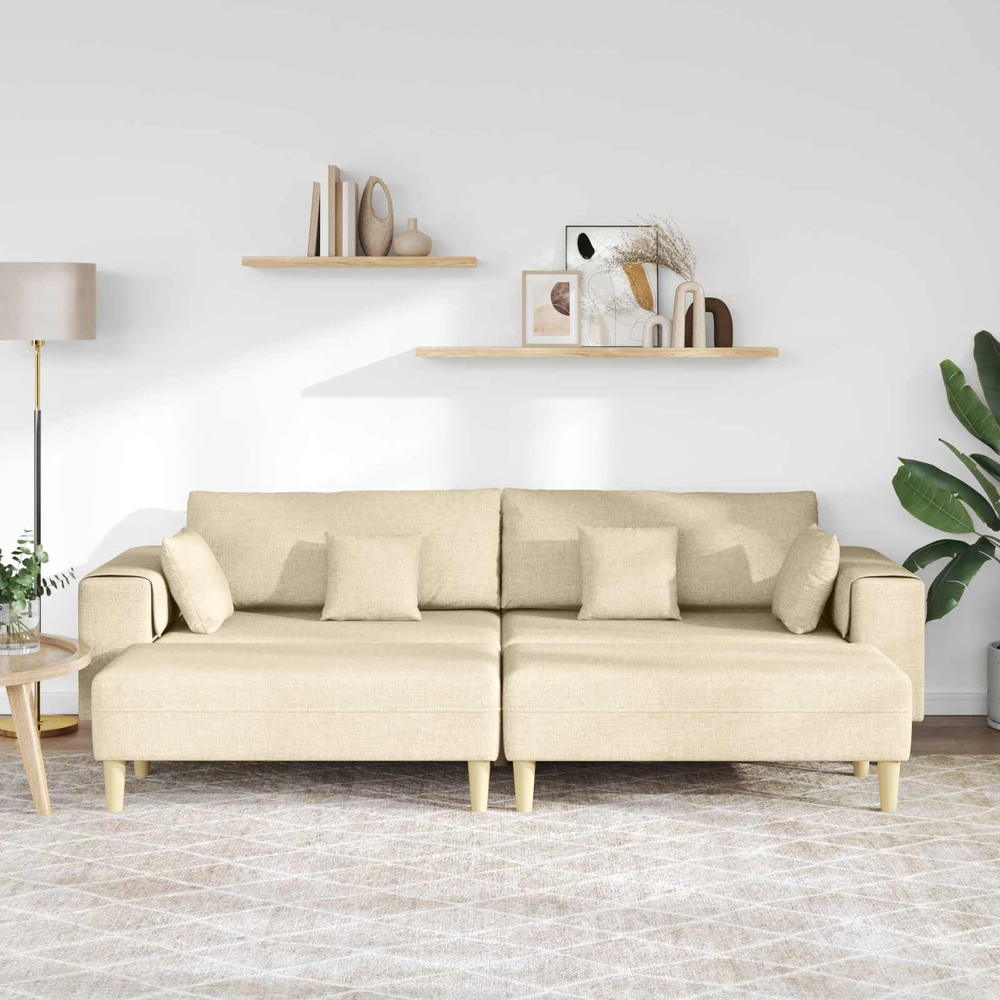 Sofa 3 vnt. Kreminė audinys