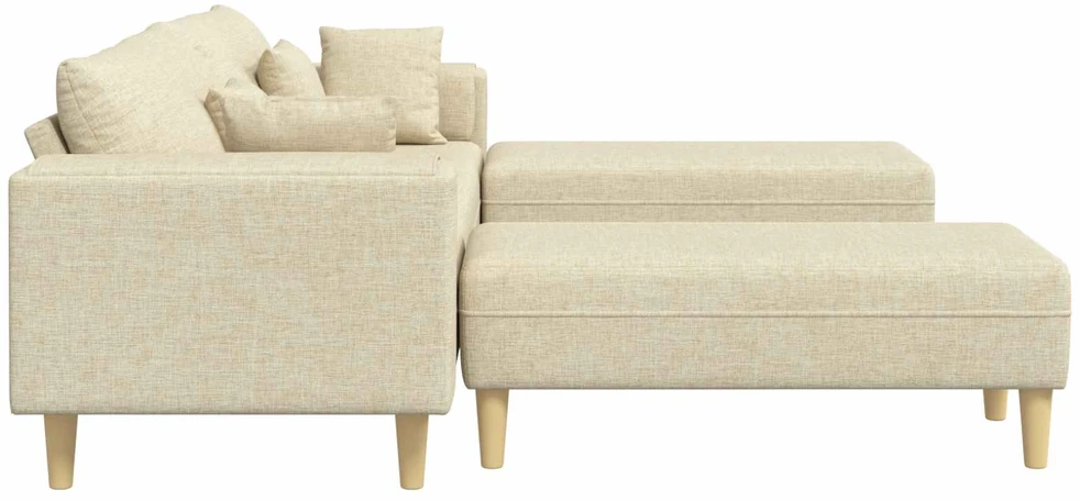 Sofa 3 vnt. Kreminė audinys