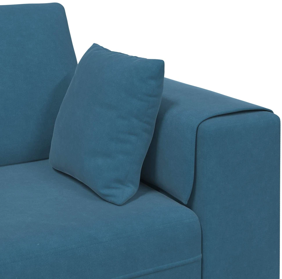 Sofa 3 vnt. Mėlyna Aksomas