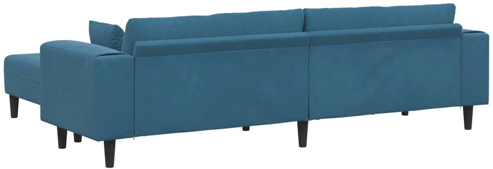 Sofa 3 vnt. Mėlyna Aksomas