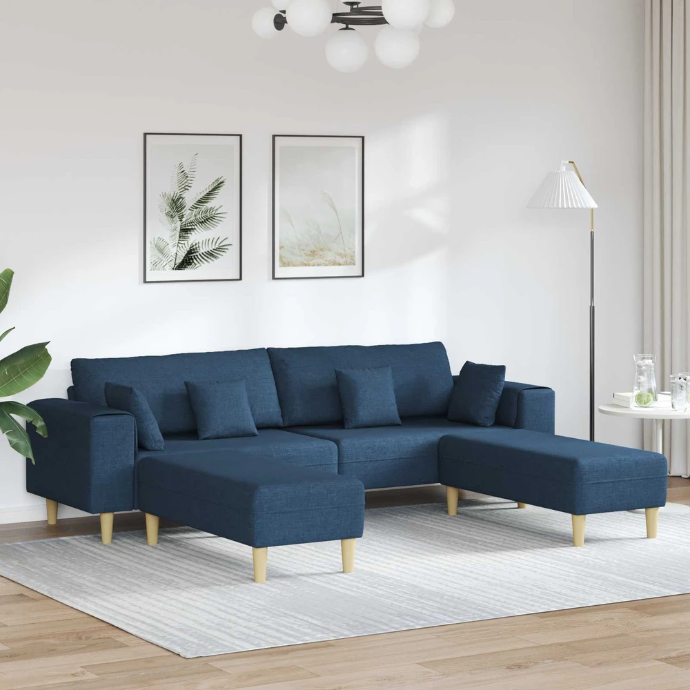Sofa 3 vnt. Mėlyna audinys