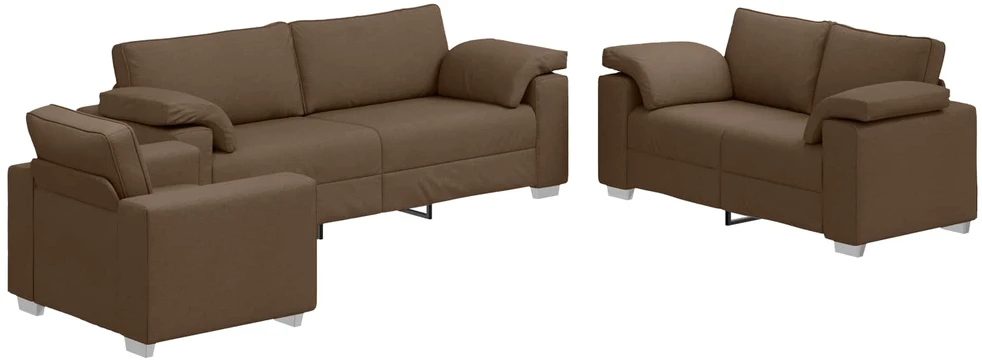 Sofa 3 vnt. Ruda Lino mišinio audinys