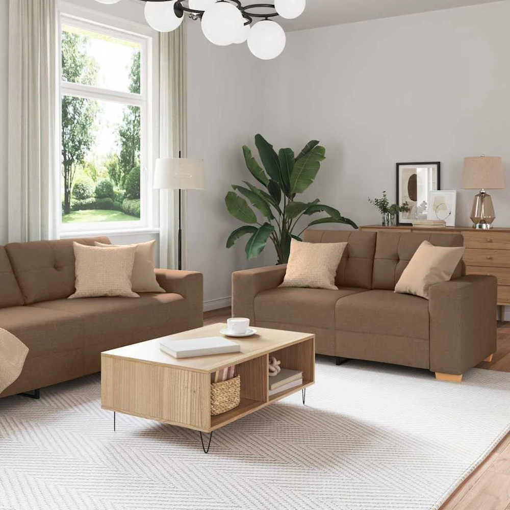 Sofa 3 vnt. Ruda Lino mišinio audinys