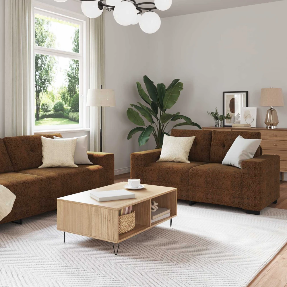 Sofa 3 vnt. Ruda Lino mišinio audinys