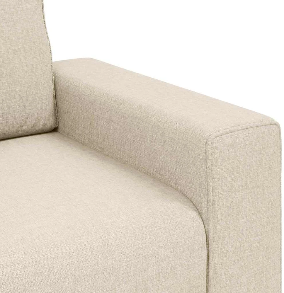 Sofa 3 vnt. Smėlio Lino mišinio audinys