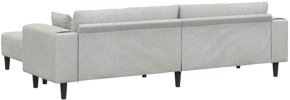 Sofa 3 vnt. Šviesiai pilka Aksomas
