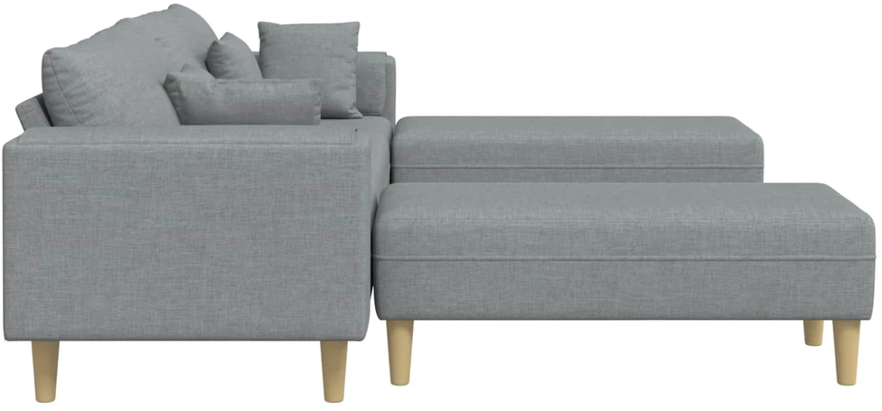 Sofa 3 vnt. Šviesiai pilka audinys