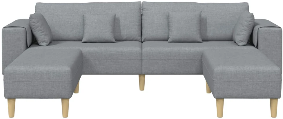 Sofa 3 vnt. Šviesiai pilka audinys