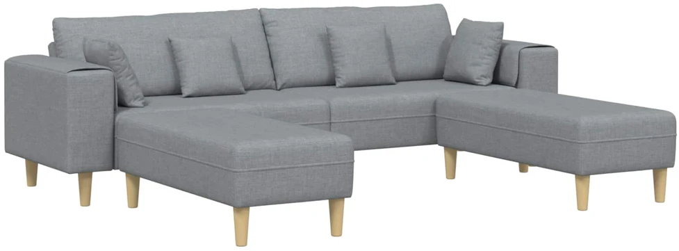 Sofa 3 vnt. Šviesiai pilka audinys