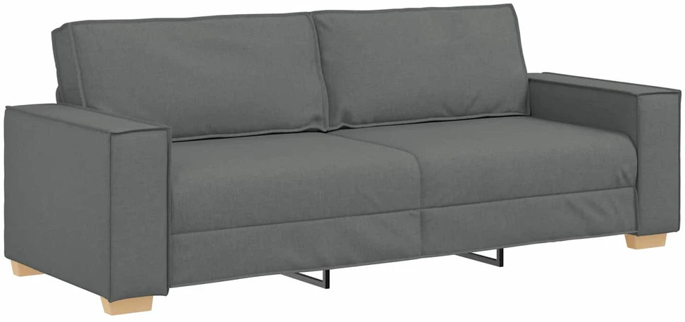 Sofa 3 vnt. Tamsiai pilka Lino mišinio audinys