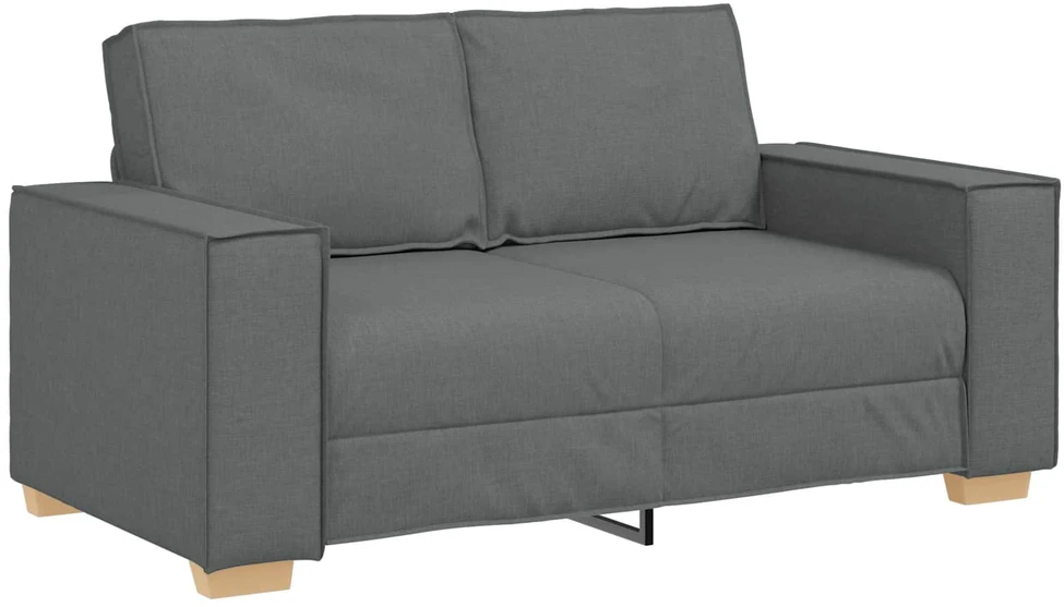 Sofa 3 vnt. Tamsiai pilka Lino mišinio audinys