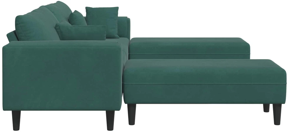 Sofa 3 vnt. Tamsiai žalia Aksomas