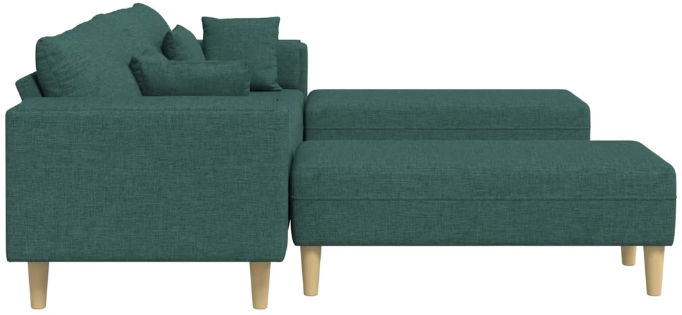 Sofa 3 vnt. Tamsiai žalia audinys